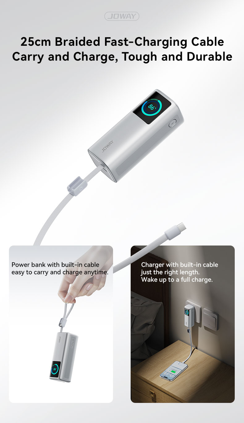25cm Braided fast -charging cable,carry and charge,tough and Durable