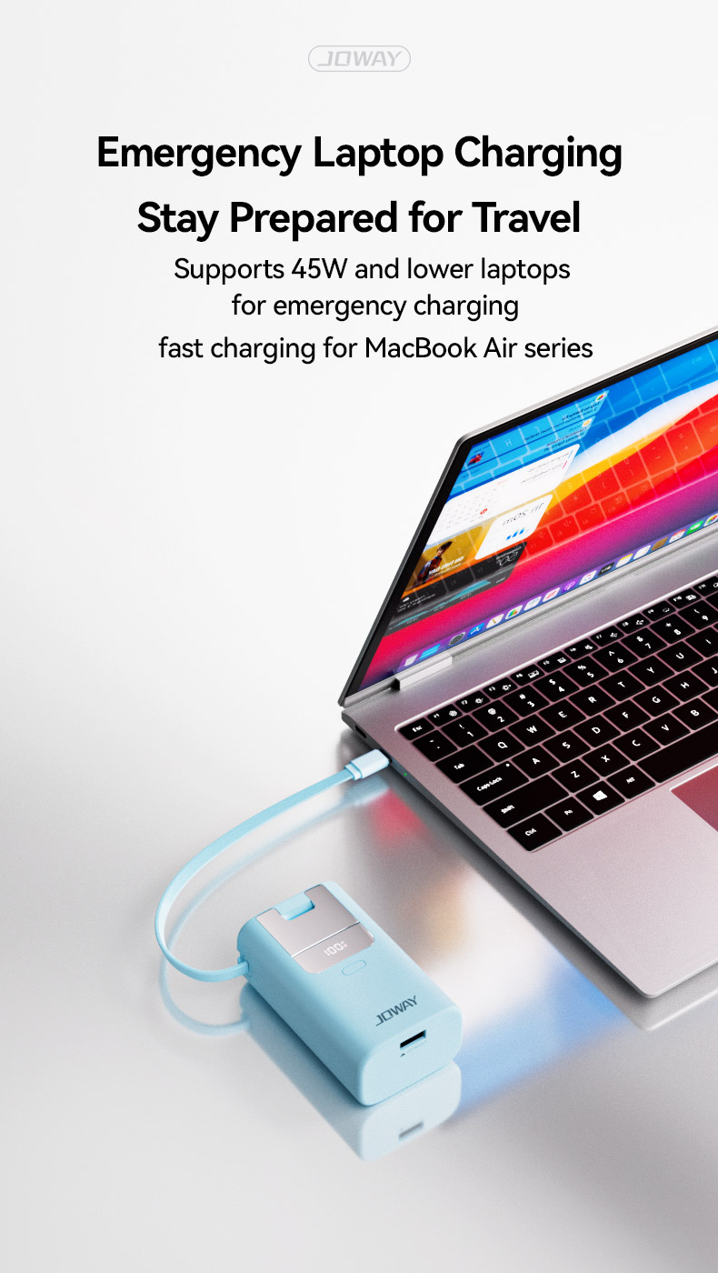 45W fast charging, Emergency laptop Charging,stay prepared for Travel