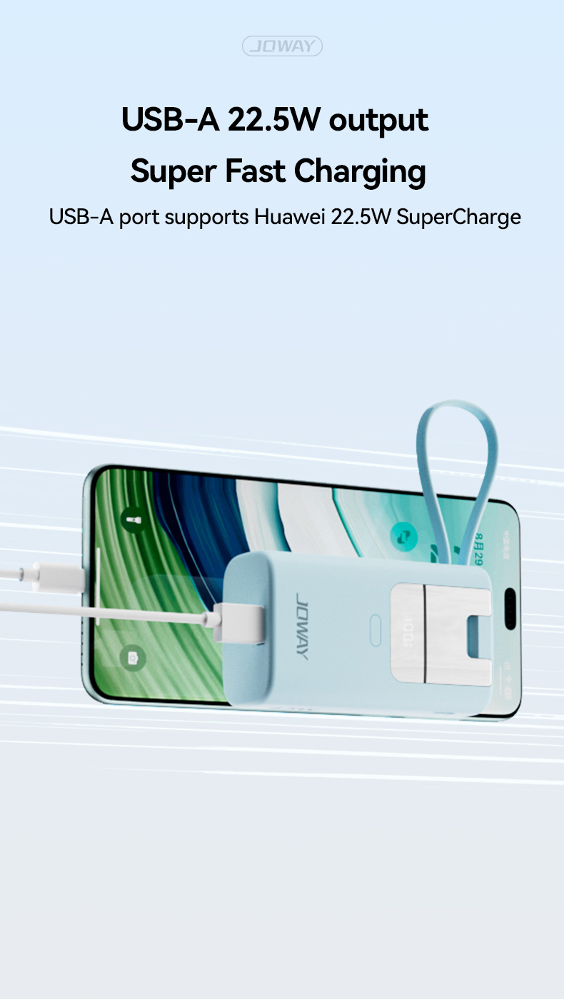 USB-A port supports huawei 22.5W SuperCharge