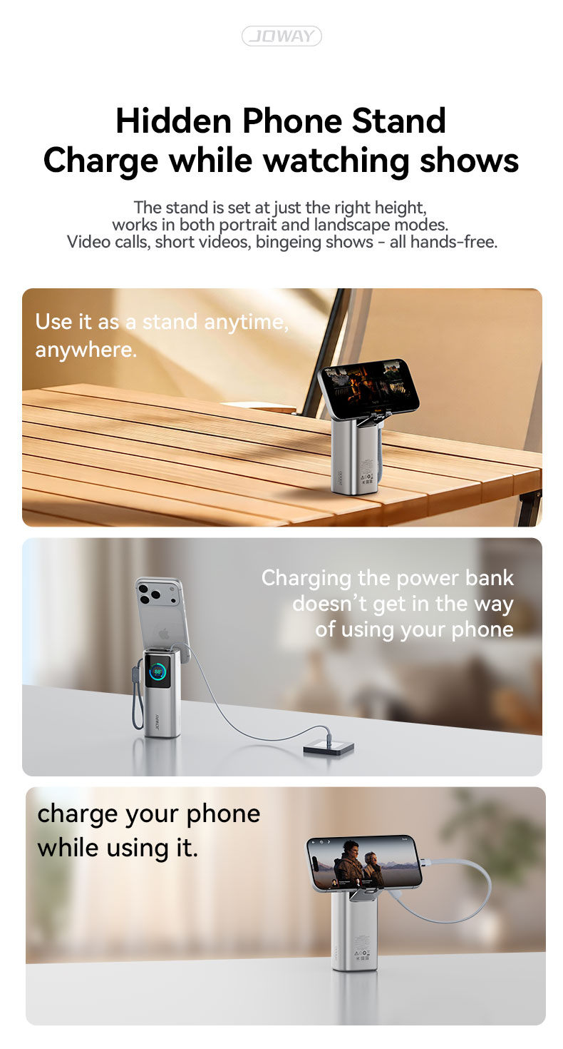 hidden phone stand,charge while watching shows