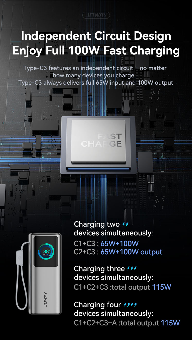independent circuit design ,enjoy full 100w fast charging